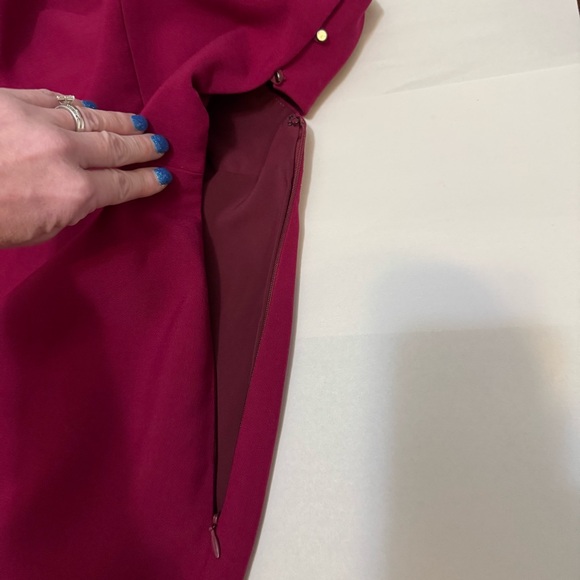 NWOT! Nicole Miller Cutout Cross Back Fuchsia Pink Purple Sleeveless Dress Sz 8 - Picture 3 of 9